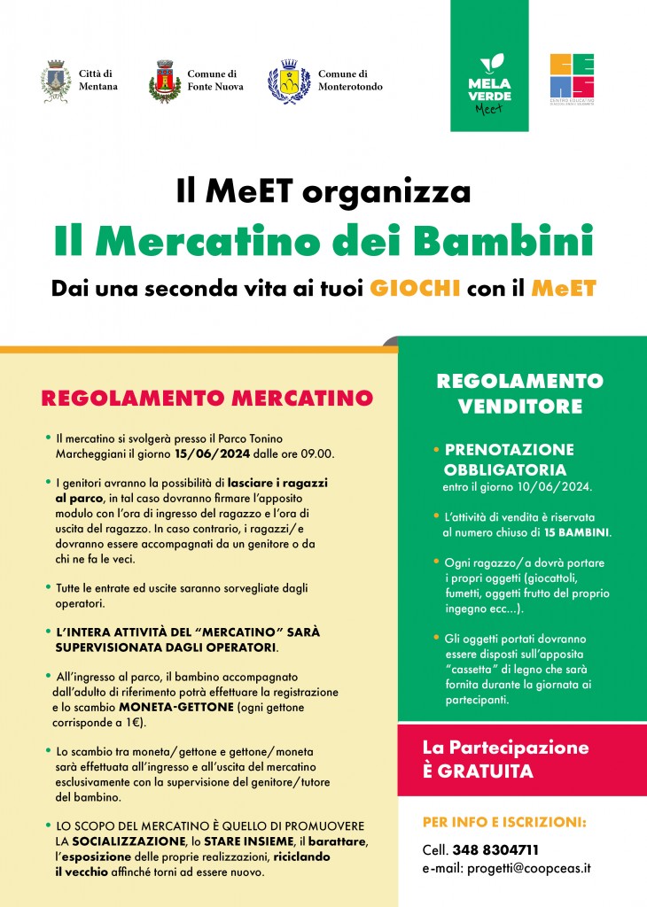 il regolamento del mercatino dei bambini